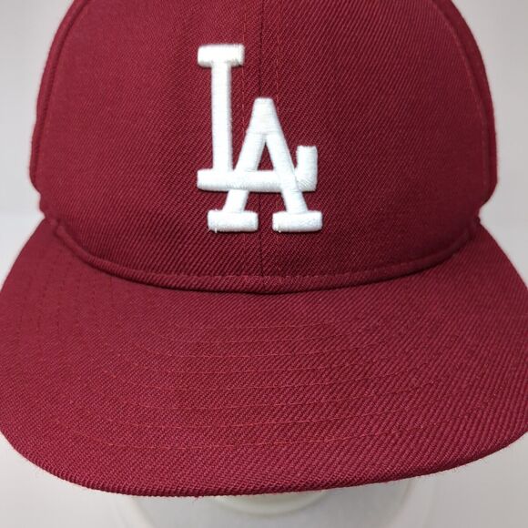 New Era 9Fifty LA Los Angeles Dodgers Snapback Hat Red OSFA MLB Embroidered Logo - Picture 3 of 10